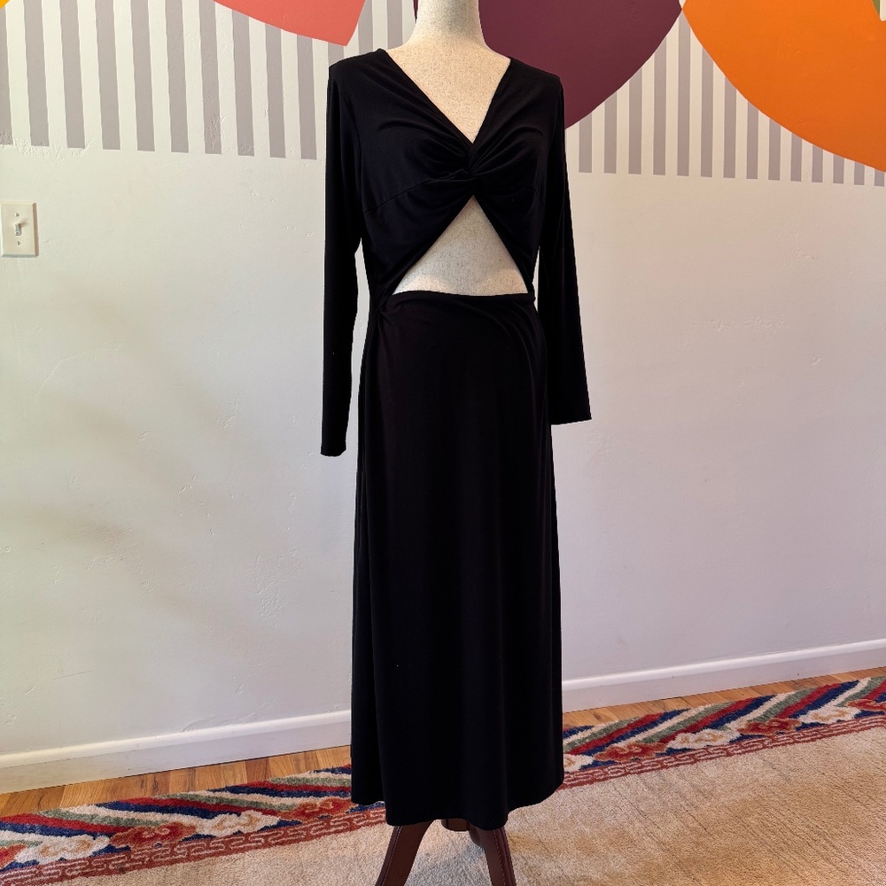 Old Navy | Fit & Flare Twist-Front Cutout Midi Dress